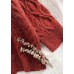 Fashion o neck baggy Sweater dresses Beautiful burgundy Tejidos knit dresses