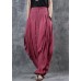 Organic Retro Low Crotch Solid Color Harem Pants