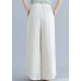 Vintage literary cotton wide-leg pants loose Chinese casual nude trousers