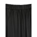 black elegant blended women trousers plus size elastic waist straight pants