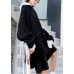 For Spring fall black knit tops plus size hooded clothes For Women