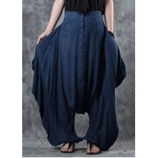 Organic Retro Low Crotch Solid Color Harem Pants