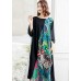 Spliced Printing Spring Loose Vintage Midi Dress