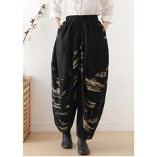 Ethnic nude style bloomers loose loose pants autumn cotton linen casual trousers