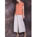 new linen vintage women casual white striped crop pants skirts