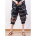 summer new original design loose stripes  chiffon casual seven points harem pants