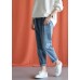 denim blue 2019 new wild elastic waist pants