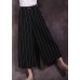 2019 black striped linen pant loose women cuop pants