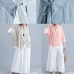 diy v neck half sleeve cotton linen clothes For Women nude blouses summer