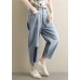 Casual Korean version of light blue pants loose wild nine points jeans elastic waist pants