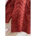 Fashion o neck baggy Sweater dresses Beautiful burgundy Tejidos knit dresses