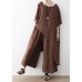 Women Asymmetric Hem Chiffon Box Top Work Brown Tunic Blouse Summer