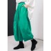 new green cotton pleated loose pants casual wild pants