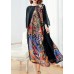 Spliced Printing Spring Loose Vintage Midi Dress