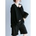 Elegant black clothes For Women v neck side open fall blouse