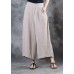 fall new linen pant loose women beige pockets wide leg pants