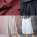 fall new linen pant loose women beige pockets wide leg pants