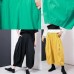 new green cotton pleated loose pants casual wild pants