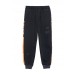 casual black elastic waist thick harem pants