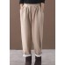 new beige winter casual trousers elastic waist thick harem pants