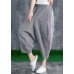 Summer cotton linen plaid loose Harlan pants casual pants