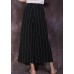 2019 black striped linen pant loose women cuop pants