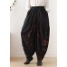 Ethnic nude style bloomers loose loose pants autumn cotton linen casual trousers