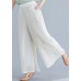 Vintage literary cotton wide-leg pants loose Chinese casual nude trousers